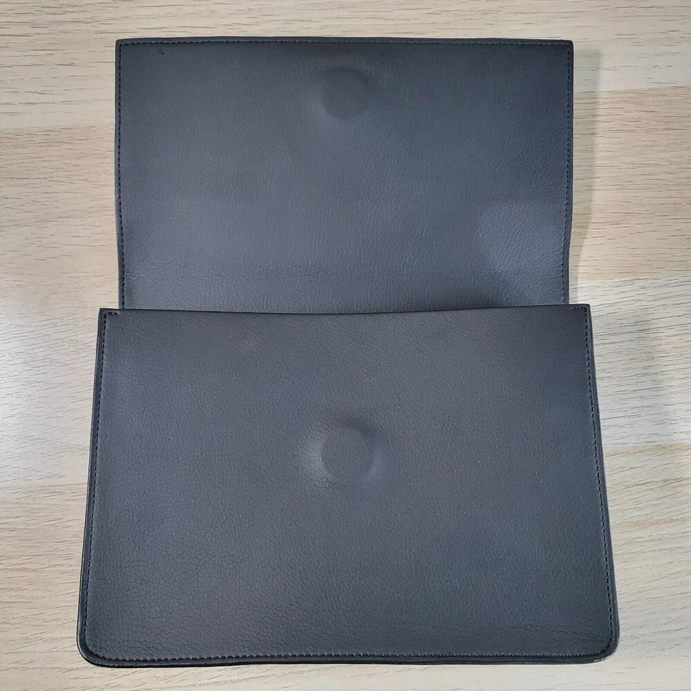 Von Holzhausen Black Magnetic Clutch Wallet Pouch Vegan Leather Hand Held Purse
